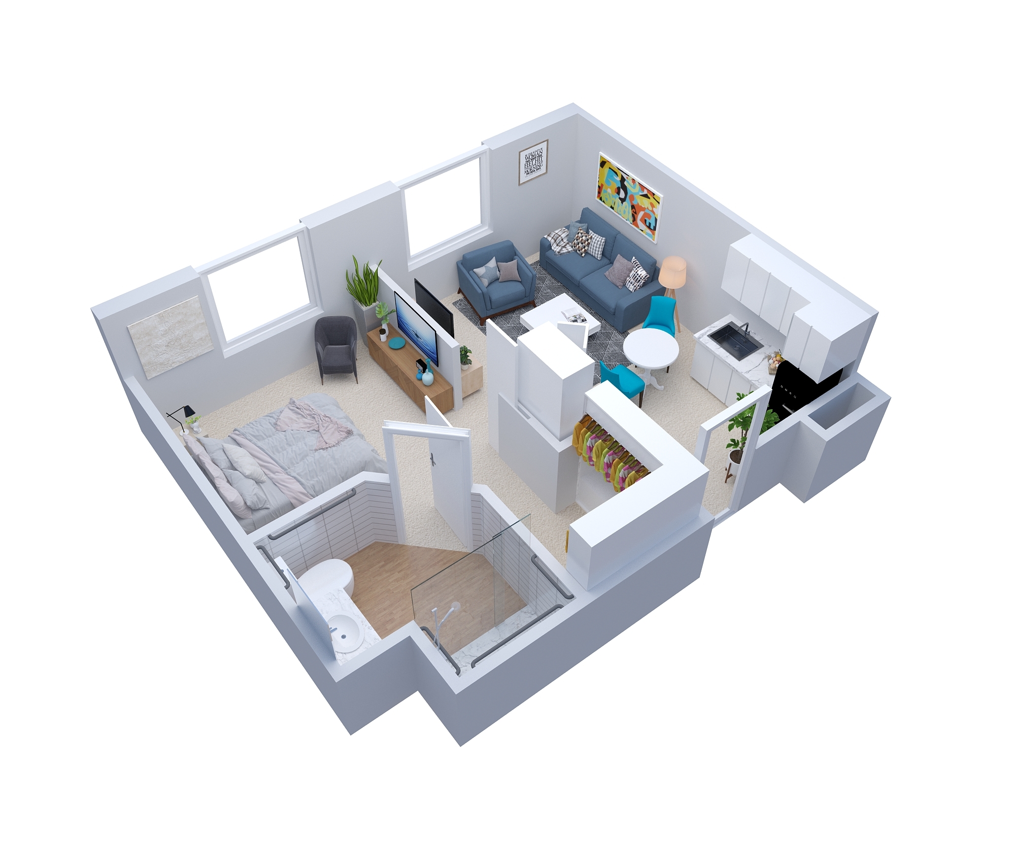 One Bedroom | One Bathroom floor plan