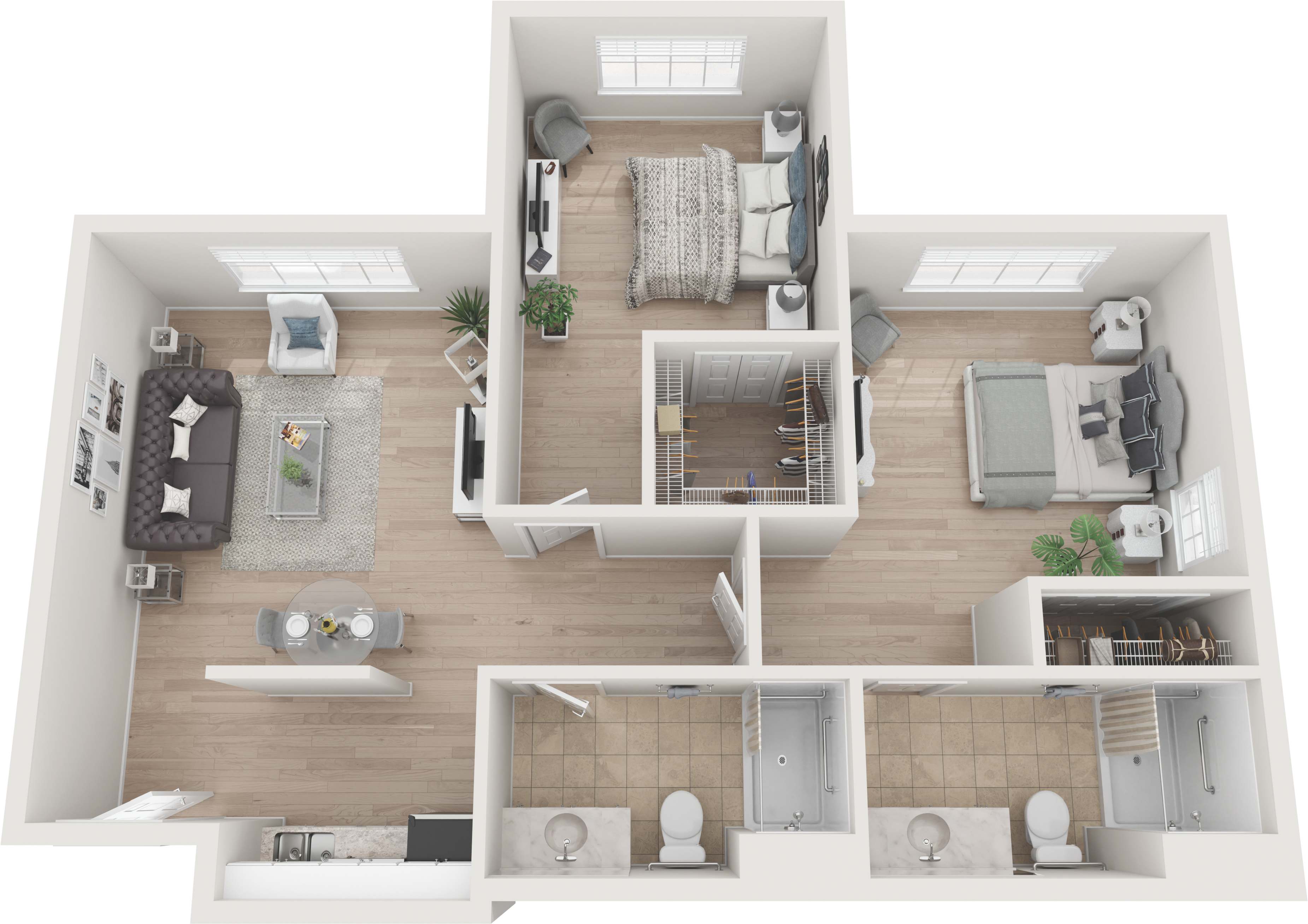 Two Bedroom, Two Bath floor plan